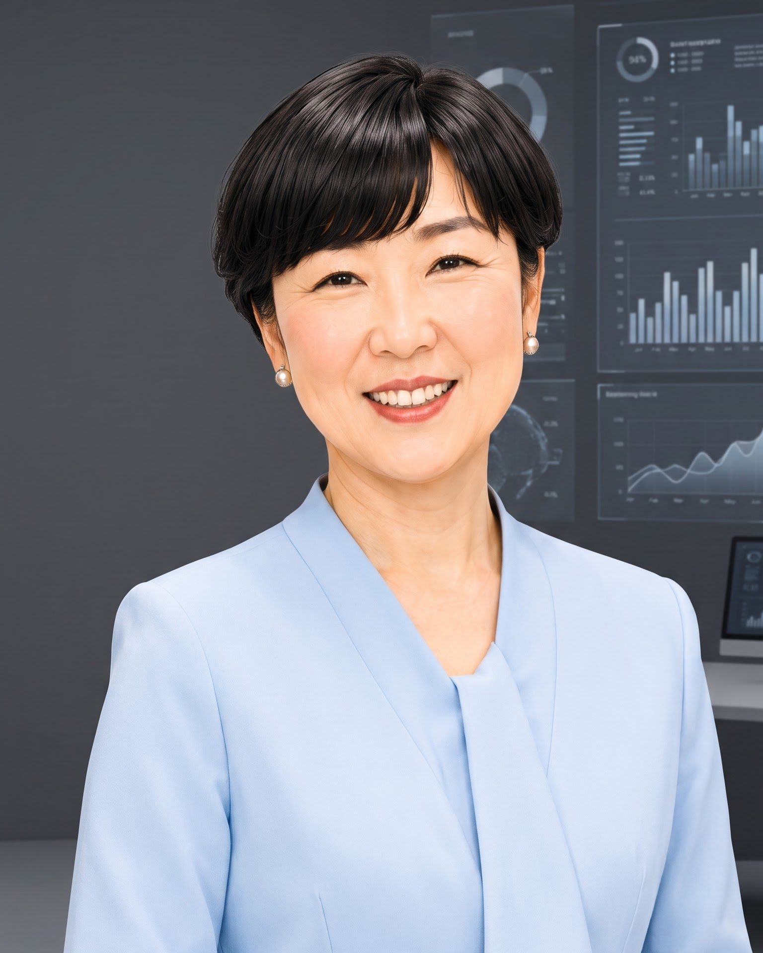 밝은 복도 창가에서 수첩을 들고 서 있는 홍종숙 강사